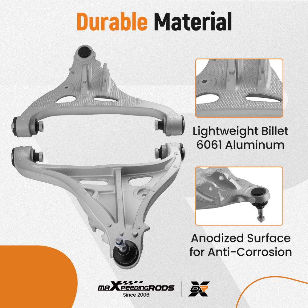 8x Front Upper Lower Control Arms compatible for Ford F-150 Mark LT 2005-2008 4WD K80306