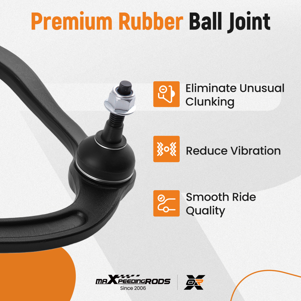 8x Front Upper Lower Control Arms compatible for Ford F-150 Mark LT 2005-2008 4WD K80306