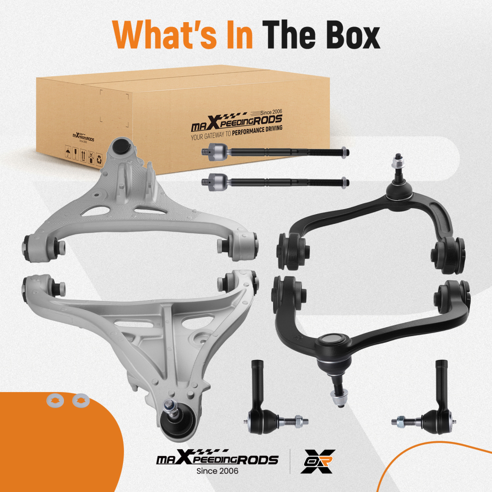 8x Front Upper Lower Control Arms compatible for Ford F-150 Mark LT 2005-2008 4WD K80306