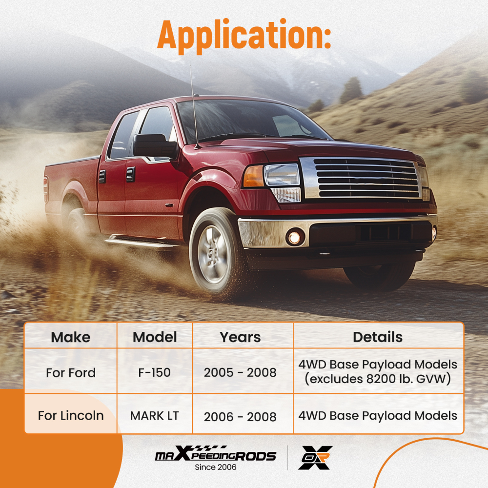 8x Front Upper Lower Control Arms compatible for Ford F-150 Mark LT 2005-2008 4WD K80306