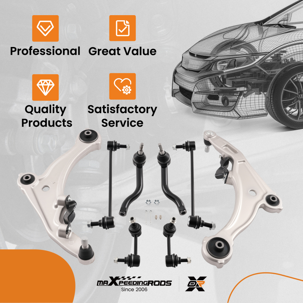maXpeedingrods 8Pcs Front Suspension Kit Compatible for Nissan Maxima 2009-2014
