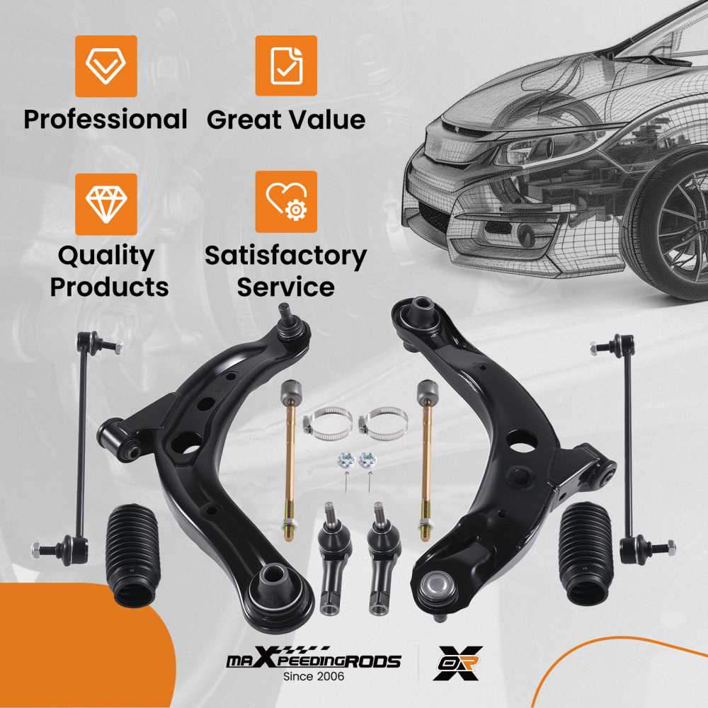 Front Lower Control Arm w/Ball Joint Sway Bar Link compatible for MAZDA MPV 2001-06 K620339