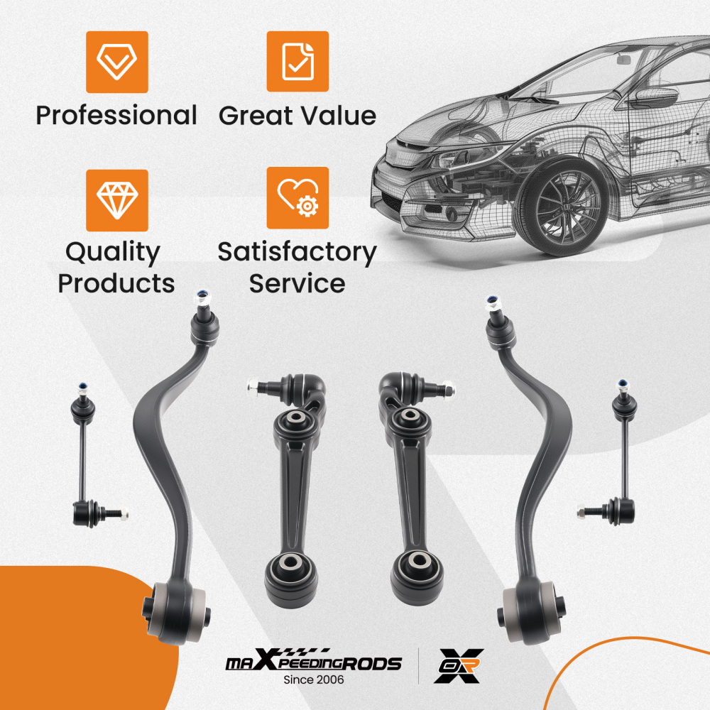 8x Front Upper Lower Control Arm Ball Joint Sway Bar Link For Fusion MKZ 07-2010