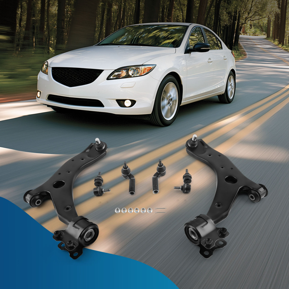 6 Piece Front Control Arm Rear Sway Bar End Link Kit compatible for Mazda 3 5 2004-2015