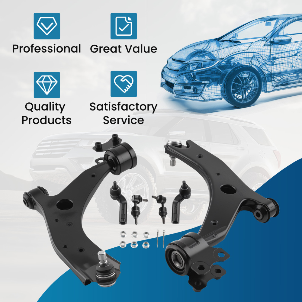 6 Piece Front Control Arm Rear Sway Bar End Link Kit compatible for Mazda 3 5 2004-2015