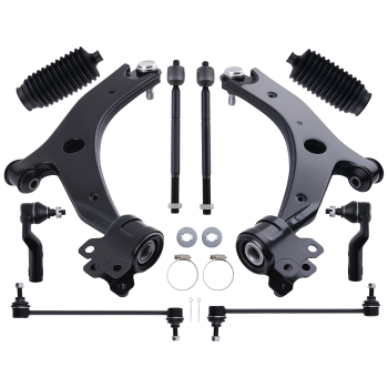 10PC Front Lower Control Arms w/ Ball Joint compatible for Mazda 3 2007-2009 Turbocharged