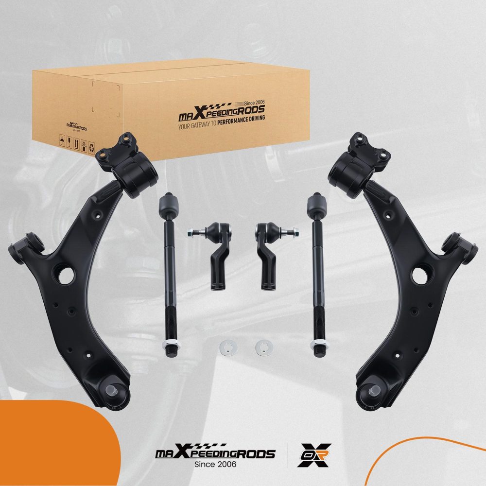 6x Front Lower Control Arm Tie Rod End compatible for Mazda 3 2007-2009 K620068 K620067