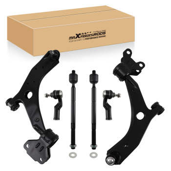 6PC Front Lower Control Arms Inner Outer Tie Rod Ends Kit compatible for Mazda 3 2010-2013