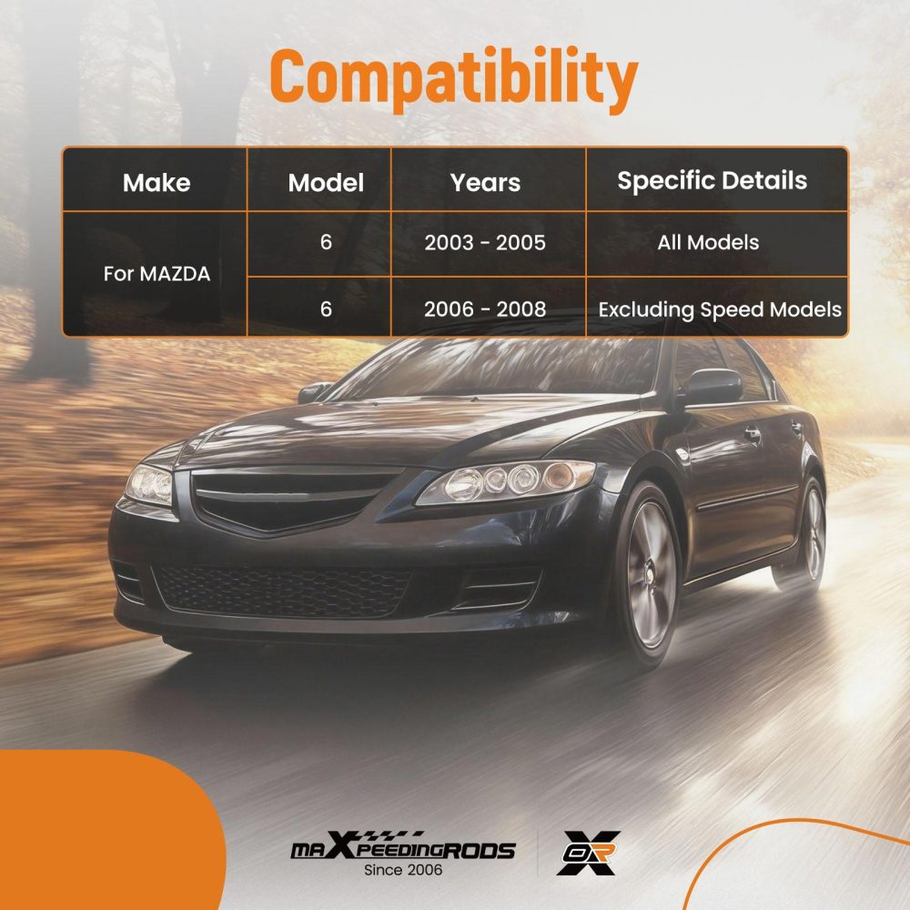 12PC Front Lower Upper Forward Rearward Control Arm Stabilizer compatible for Mazda 6 03-08