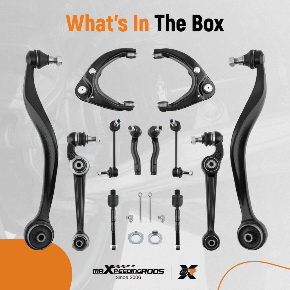 12PC Front Lower Upper Forward Rearward Control Arm Stabilizer compatible for Mazda 6 03-08