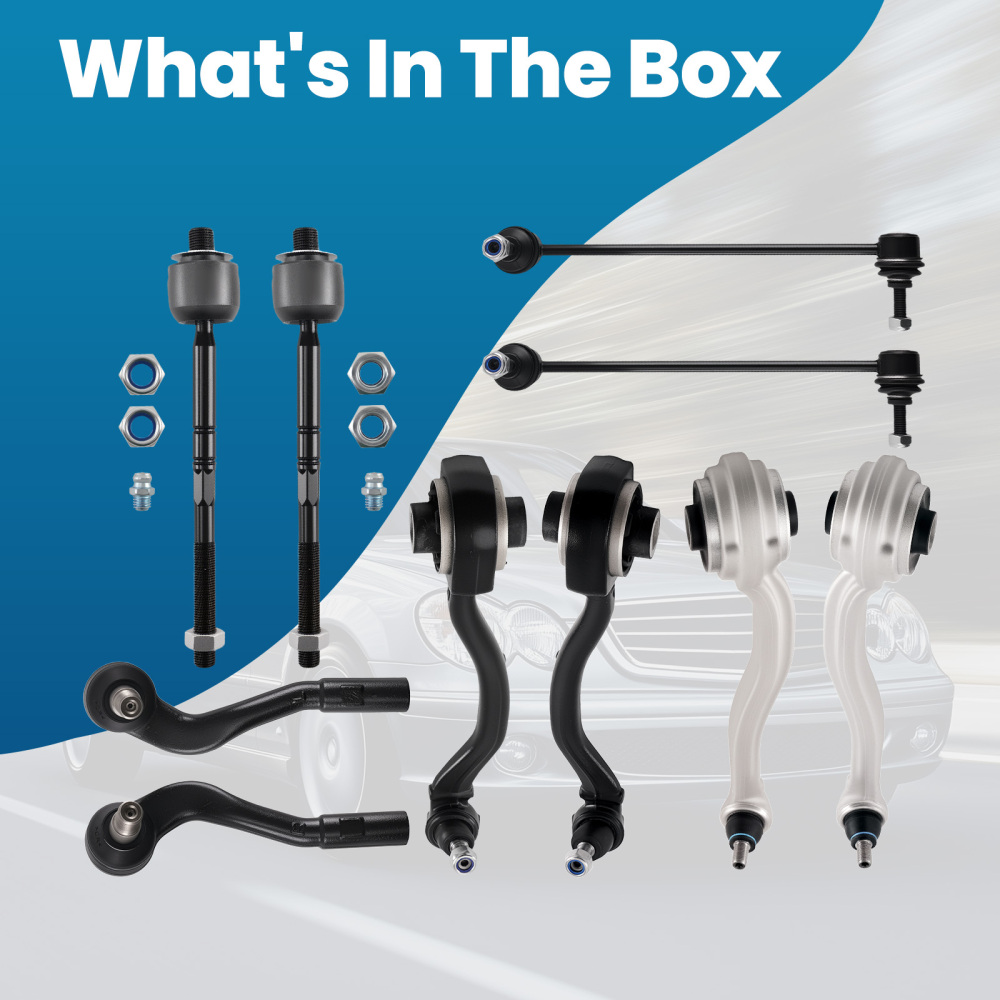 10pc Lower Control Arm Swaybar Tierod compatible for Mercedes Benz CLK500/CLK550 2001-2009