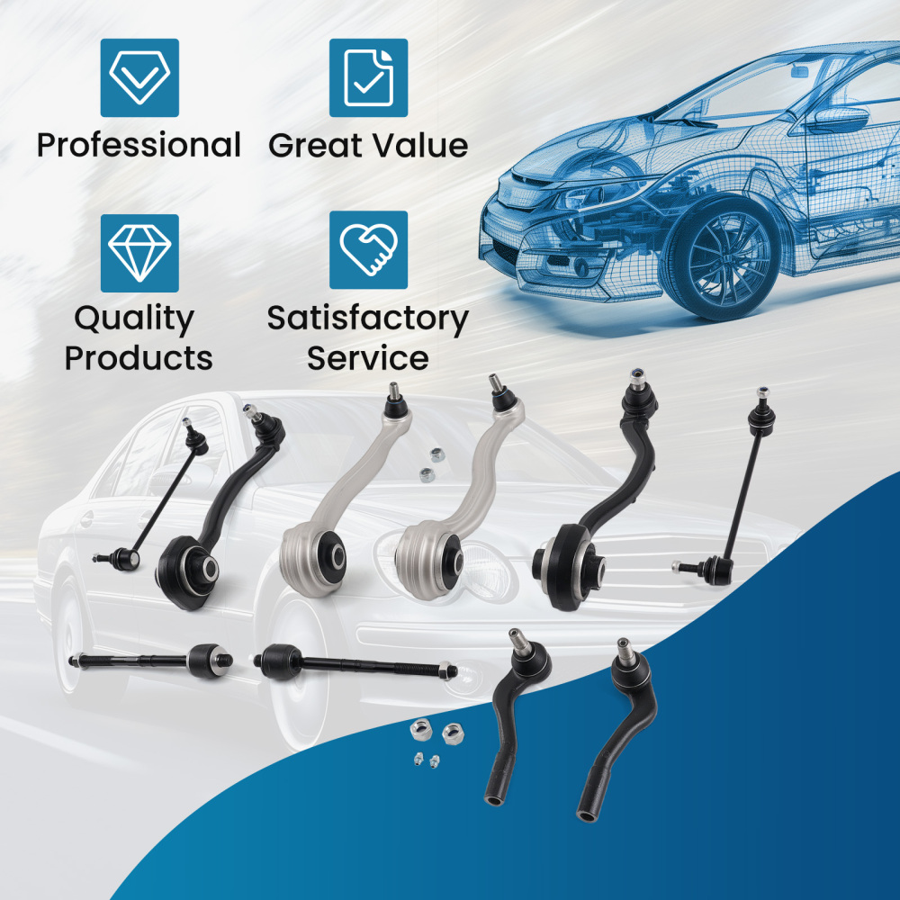 10pc Lower Control Arm Swaybar Tierod compatible for Mercedes Benz CLK500/CLK550 2001-2009