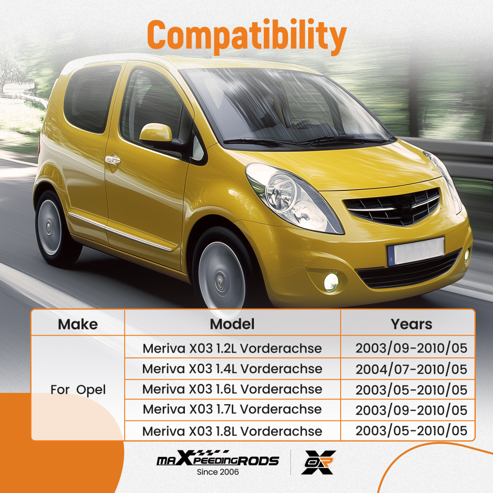 8X BRACCI DI CONTROLLO ANTERIORI SINISTRO + DESTRO compatibile per OPEL MERIVA X03 2003-2010