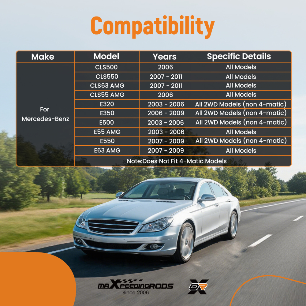 Front Lower Rearward Control Arm and Ball Joint compatible for Mercedes E320 CLS500 E55 AMG