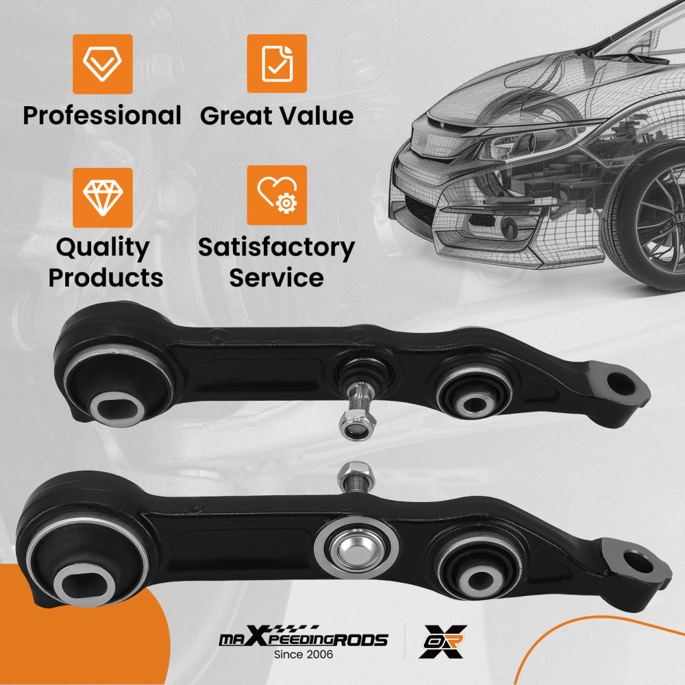 Front Lower Rearward Control Arm and Ball Joint compatible for Mercedes E320 CLS500 E55 AMG