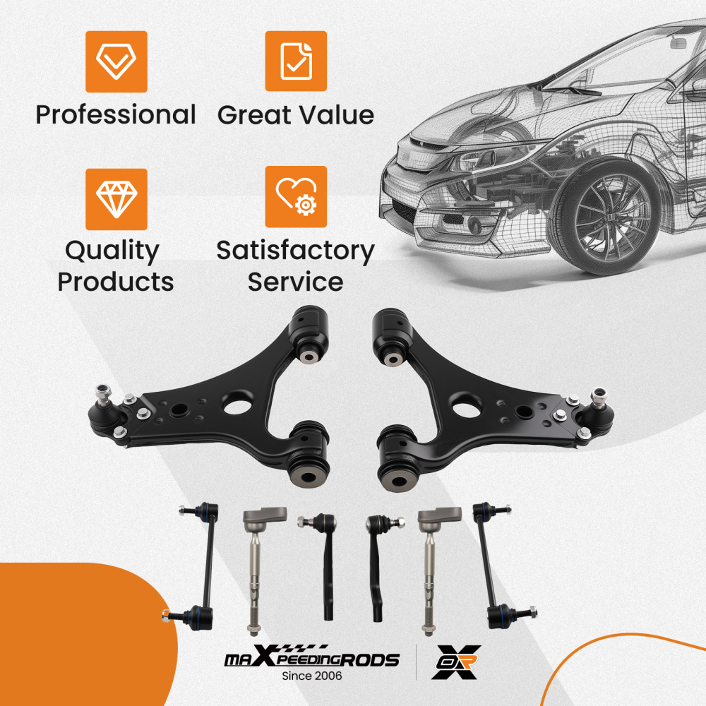 8 SET BRACCIO DI CONTROLLO ANTERIORE compatibile per MERCEDES-BENZ A-CLASS W169 B-CLASS W245