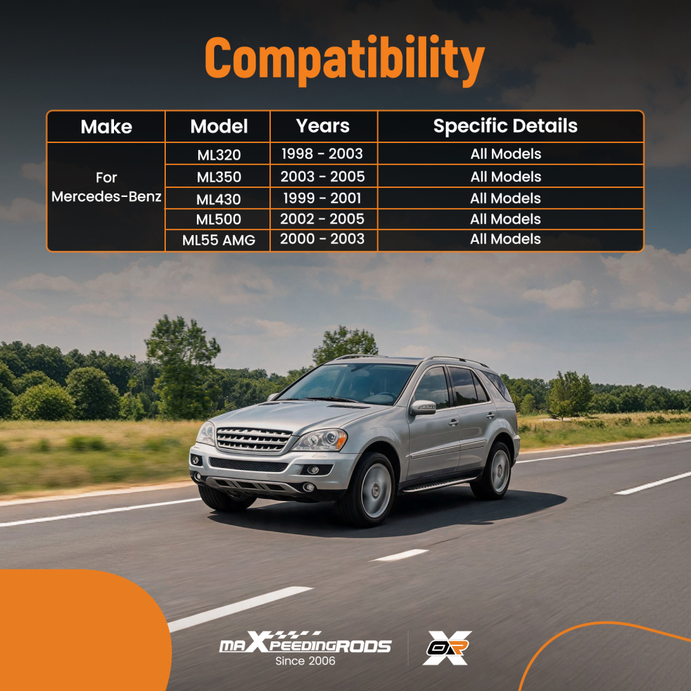 Front Upper Control Arm Tie Rods compatible for Mercedes-Benz ML320 ML350 ML500 1998-2005