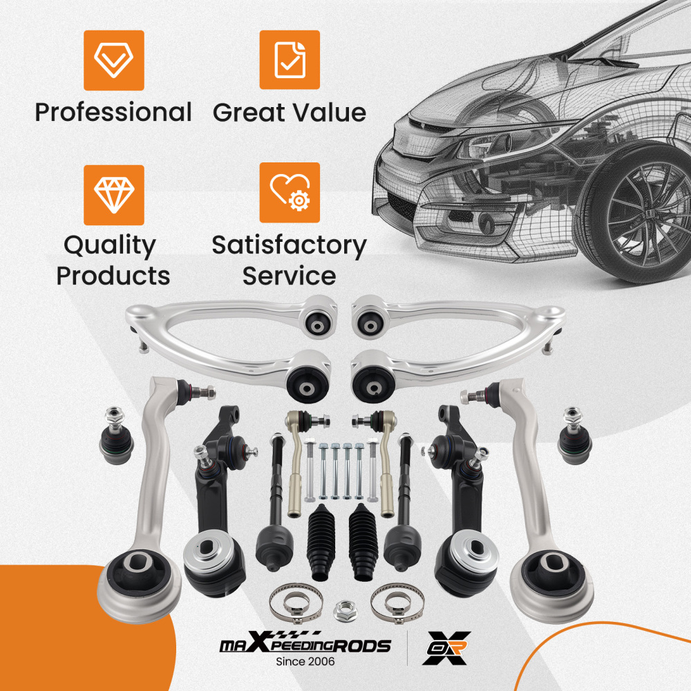 14X FRONT SUSPENSION CONTROL ARMS WISHBONE LEFT+RIGHT compatible for MERCEDE W220 W221 W222