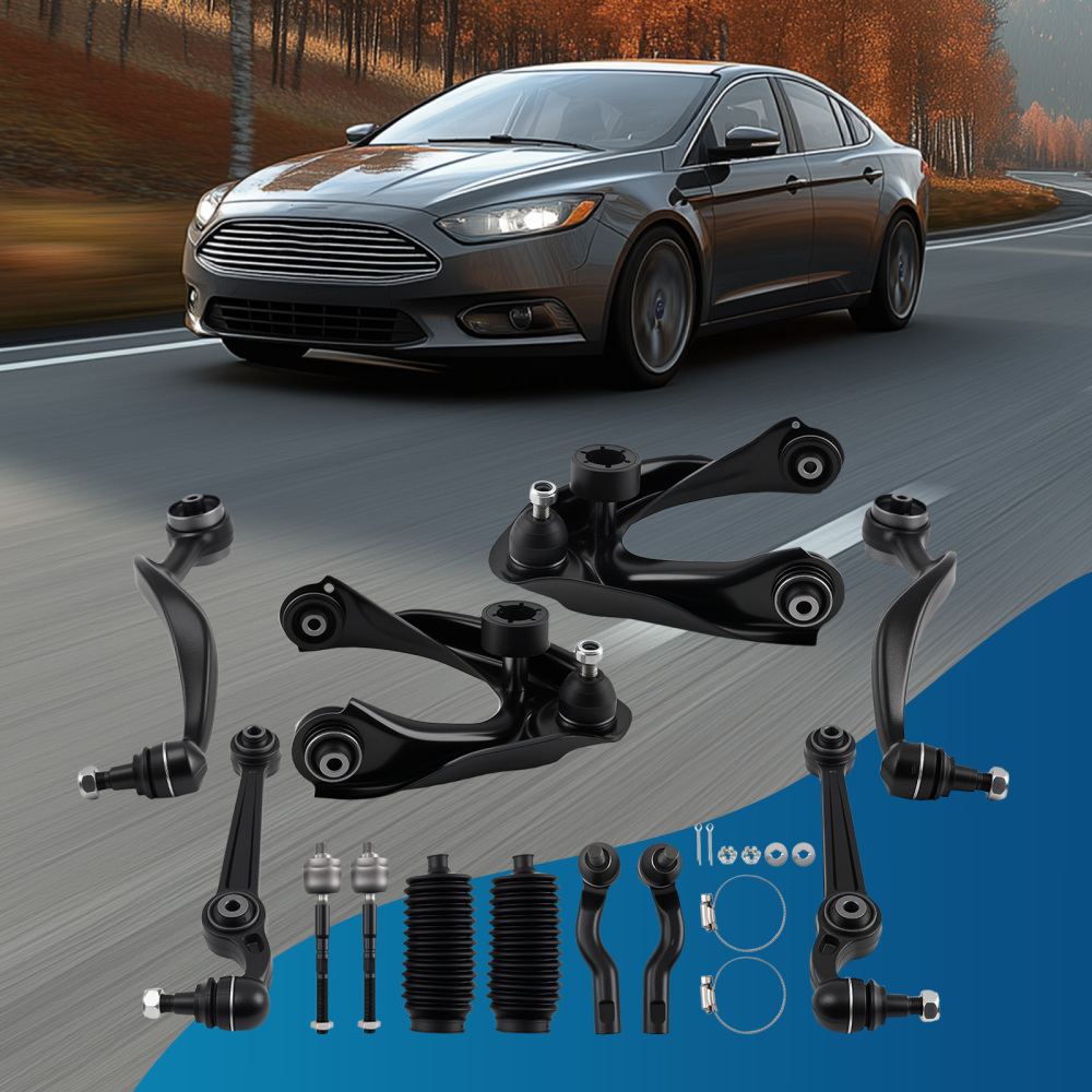 12pc Front Lower Control Arms Ball Joints Sway Bars compatible for Ford Fusion 2010 - 2012
