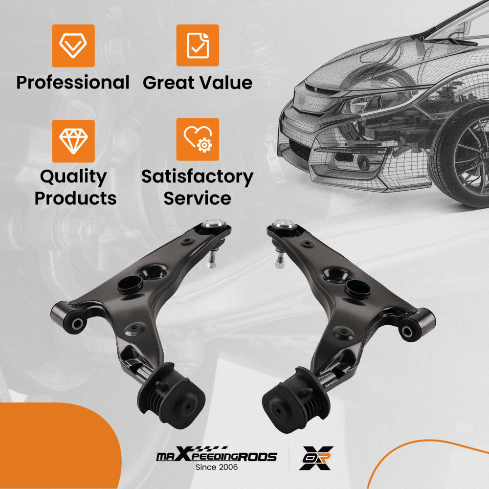 Front Lower Control Arms w/Ball Joints for 1997 1998 1999-2002 compatible for Mitsubishi Mirage
