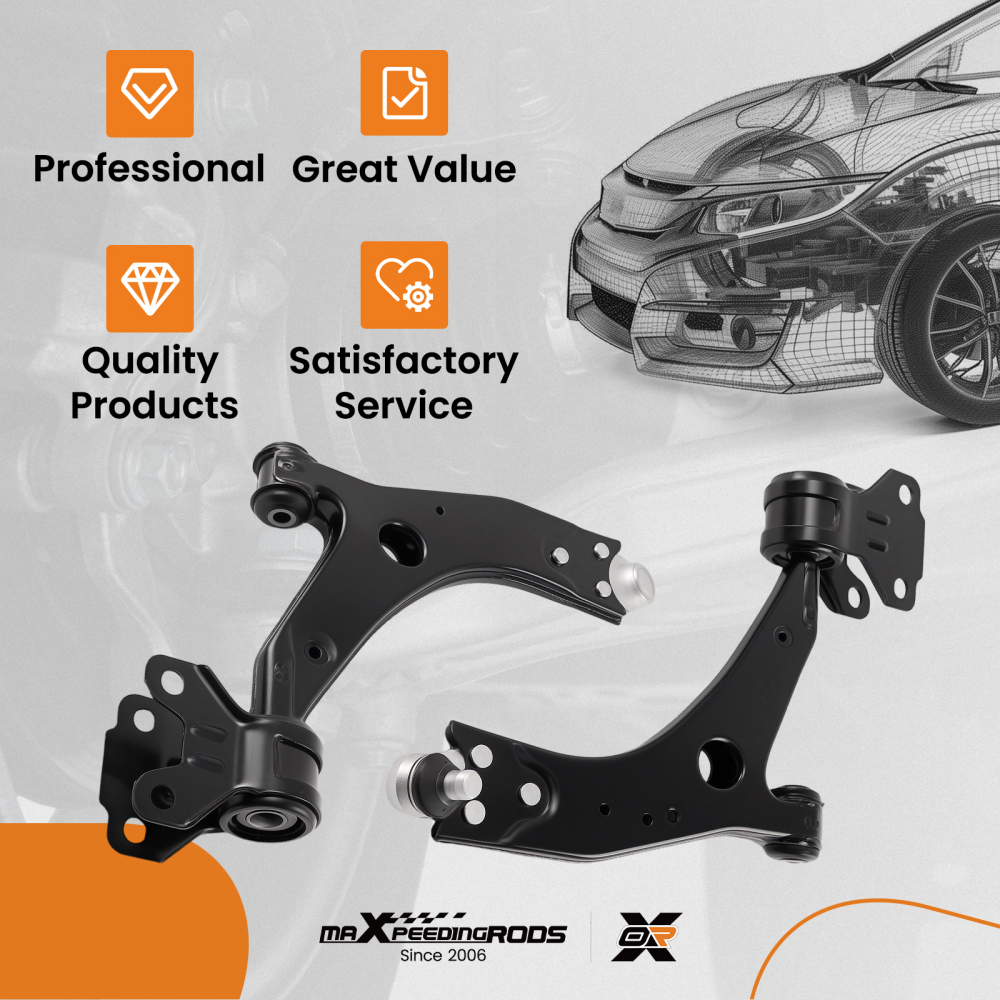 2X FRONT LOWER WISHBONE CONTROL ARMS RIGHT + LEFT compatible for FORD FOCUS MK3 2011-2015