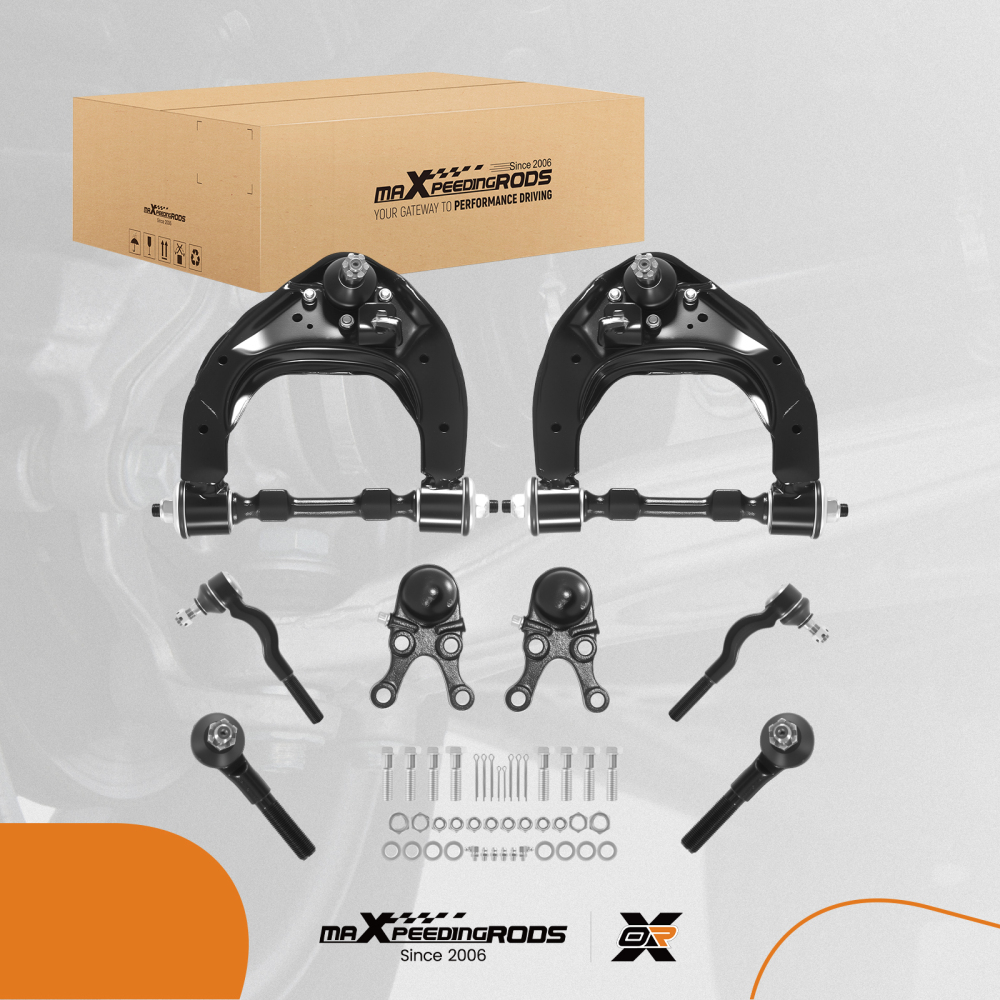8PCS Front Upper Control Arms Tie Rods Kits compatible for Mitsubishi Montero 1994-2000