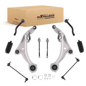 10pc Front Lower Control Arms Sway Bars Tie Rod Ends For 2009-2014 compatible for Nissan Murano
