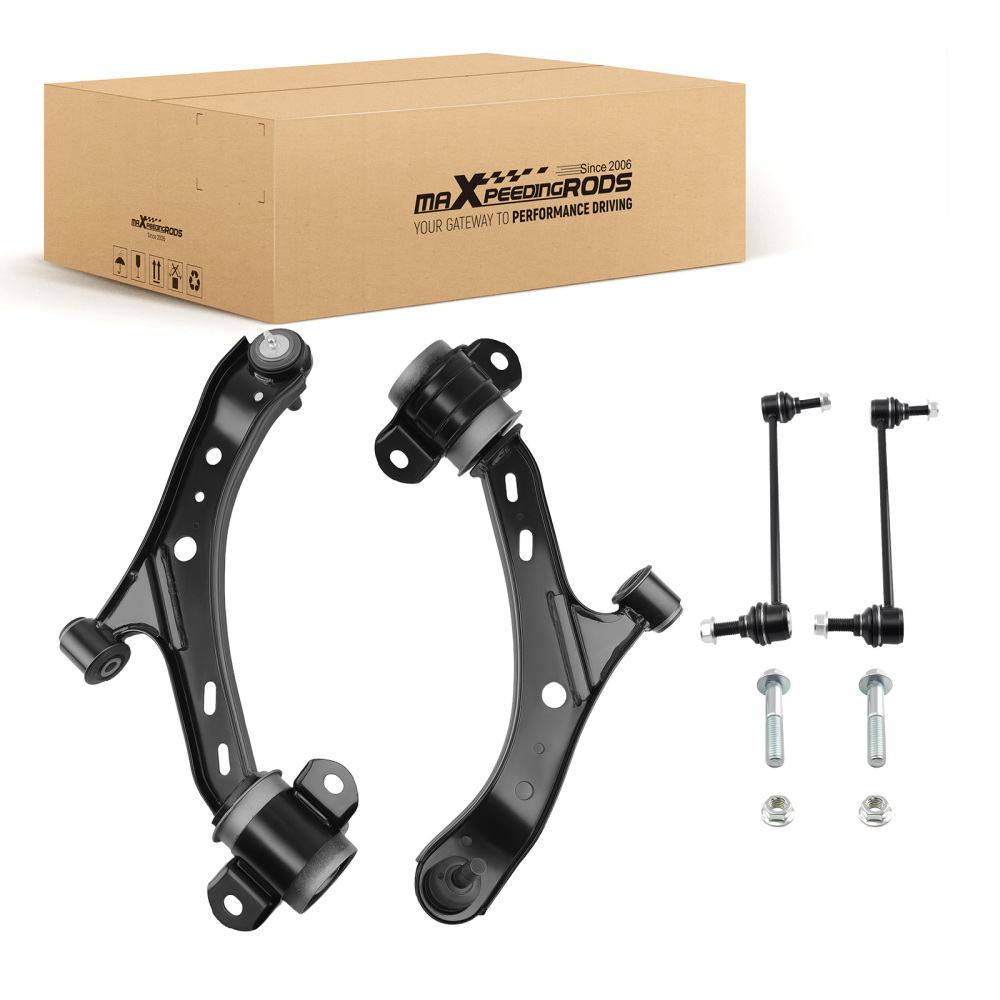 4pc Front Lower Control Arm + Ball Joint Kit compatible for Ford Mustang 2005-2009 2010