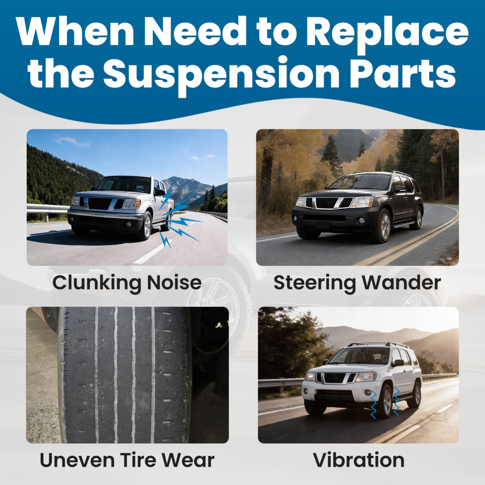 Front Upper Lower Control Arms compatible for Nissan Xterra Pathfinder Frontier 2005-2020