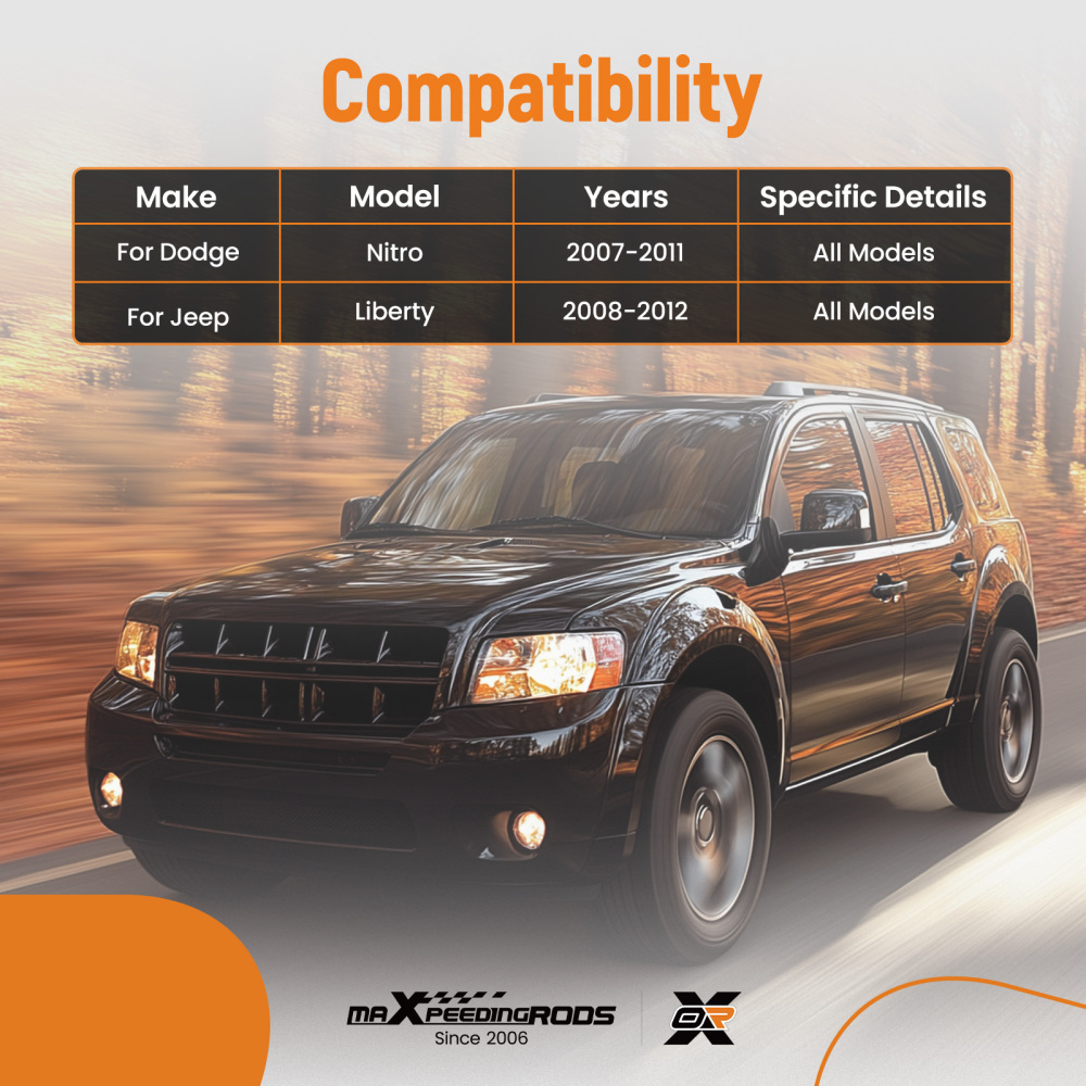 4x Front Upper Control Arm Lower Ball Joint for 2007-11 compatible for Dodge Nitro compatible for Jeep Liberty