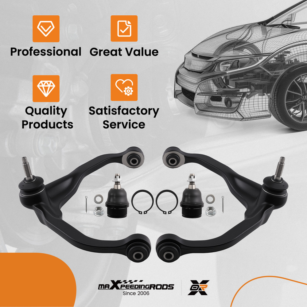 4x Front Upper Control Arm Lower Ball Joint for 2007-11 compatible for Dodge Nitro compatible for Jeep Liberty