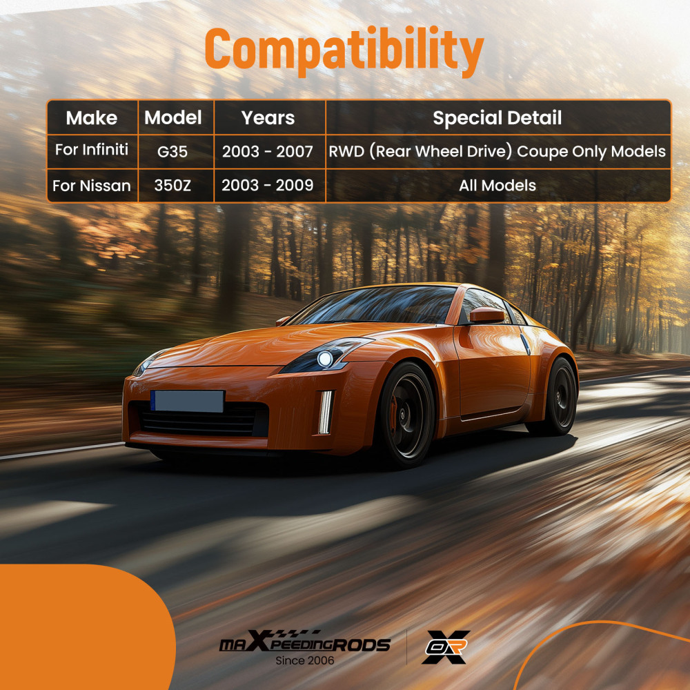 Front Lower Rearward Control Arm Compatible For Infiniti G35 Coupe 2003-2007 compatible for Nissan 350Z
