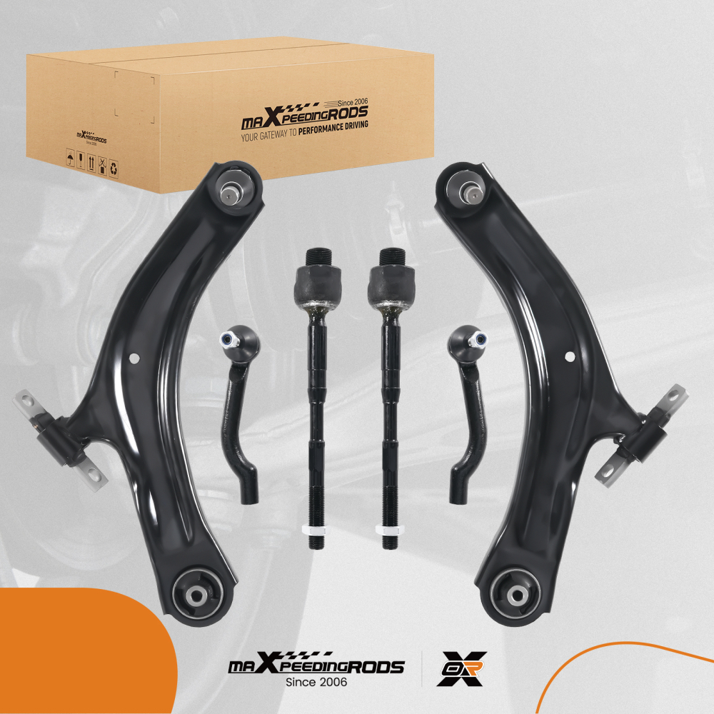 Lower Control Arms Inner Outer Tierods for 2008 2009 2010 - 2015 compatible for Nissan Rogue