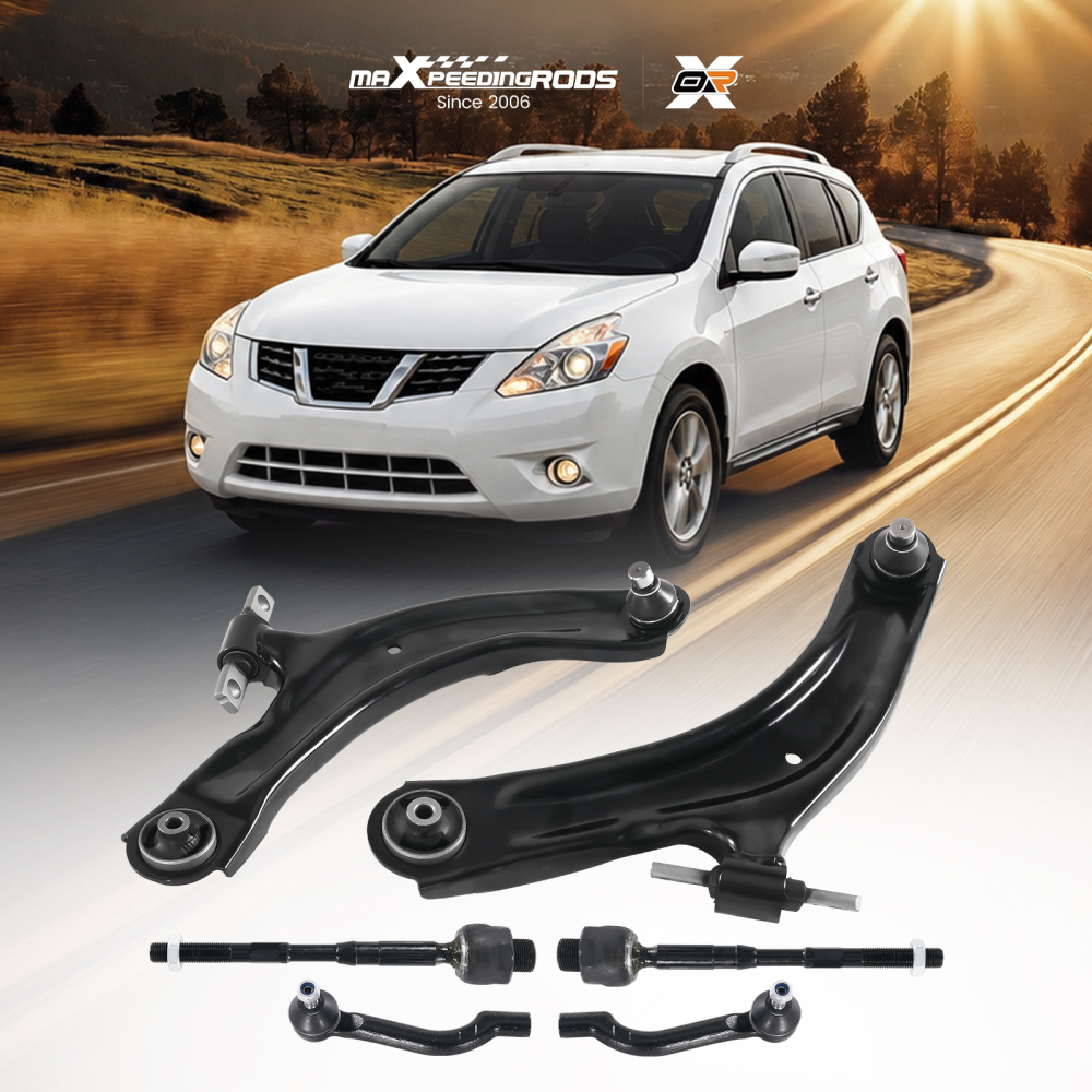 Lower Control Arms Inner Outer Tierods for 2008 2009 2010 - 2015 compatible for Nissan Rogue