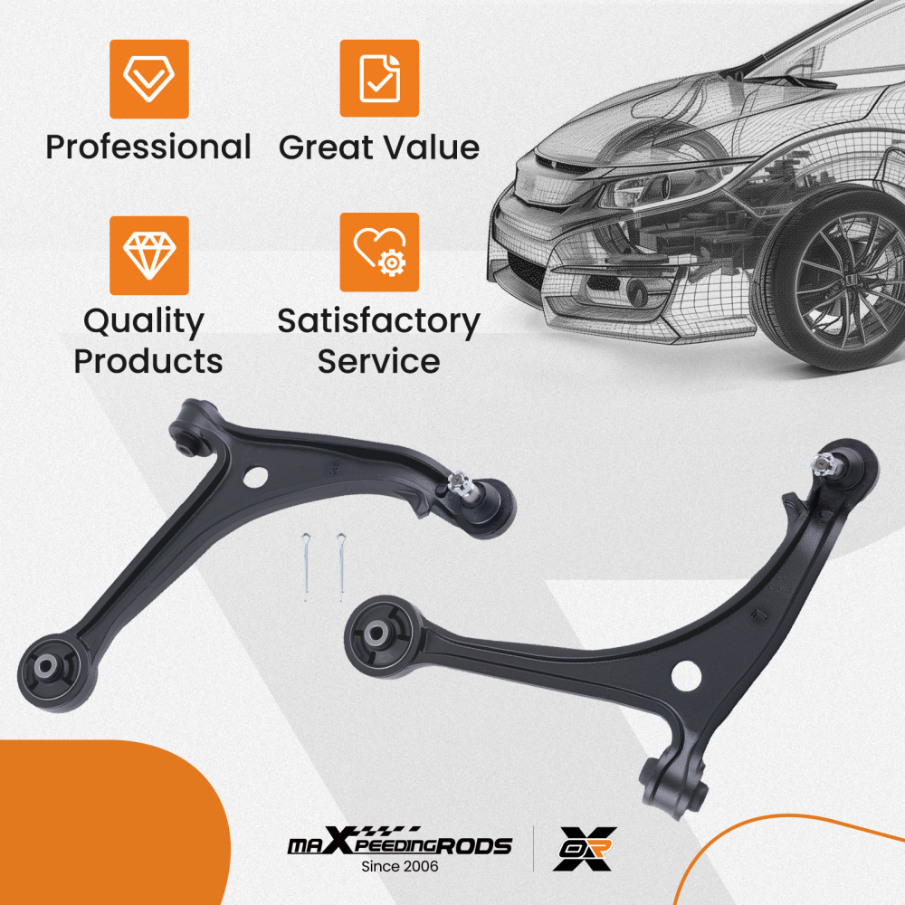 2pcs Front Lower Control Arms compatible for Honda Odyssey 2005 2006 2007 2008-2010