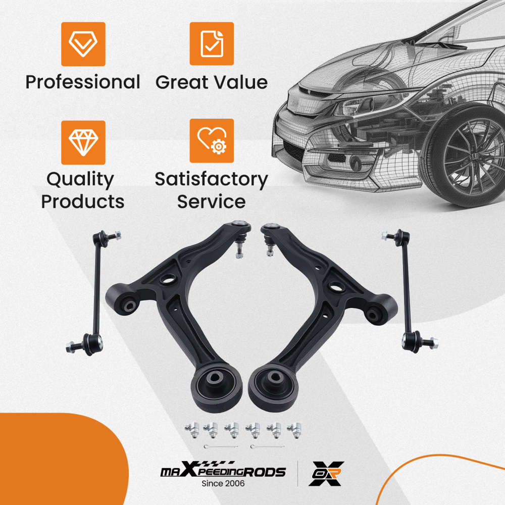 4x Front Lower Control Arm Sway Bar Link for 1999 2000 2001 - 2004 compatible for Honda Odyssey