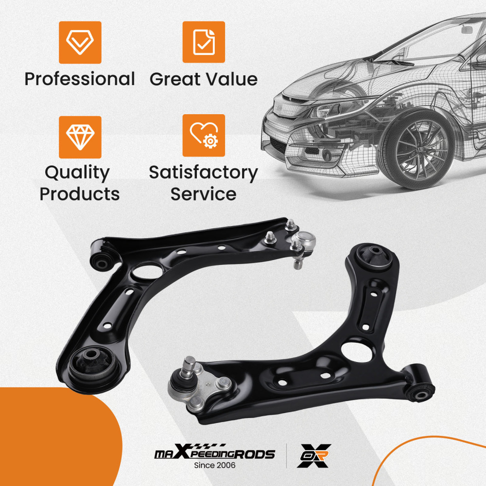 Pair Front Lower Control Arms w/ Ball Joint compatible for Kia Optima 16-20 Sportage 17-21