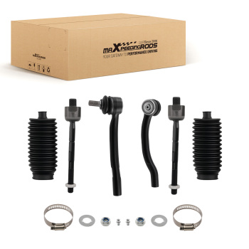 6pcs Front Inner Outer Tie Rods w/ Boots for 2001-2006 compatible for Acura MDX compatible for Honda Pilot