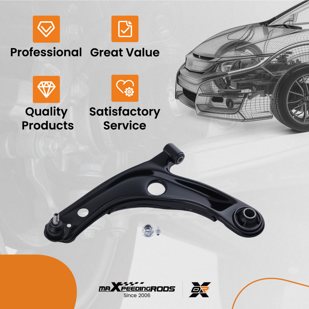 Front Lower Driver Control Arm compatible for Toyota Yaris/Prius C 2007-2019 Left D86138