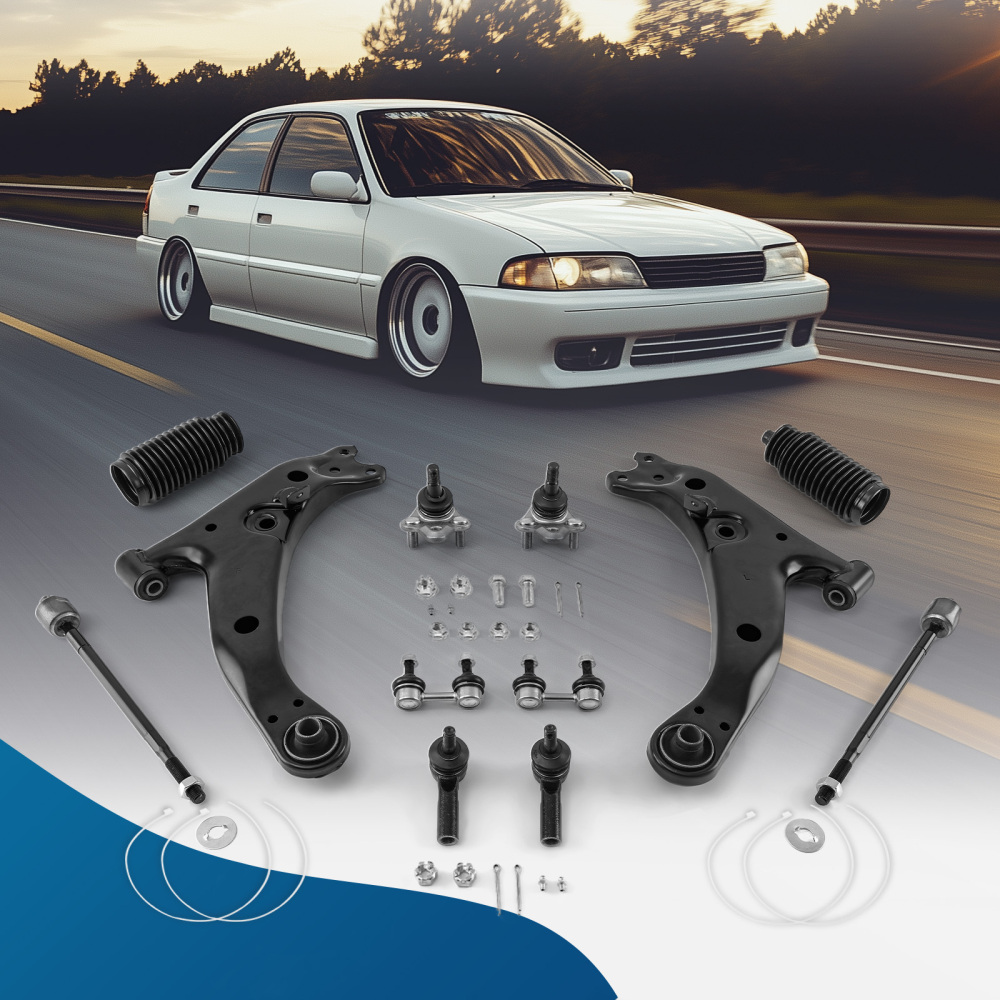 12x Front Lower Control Arm Ball Joints Tie Rods For 1998 - 2002 compatible for Chevrolet Prizm