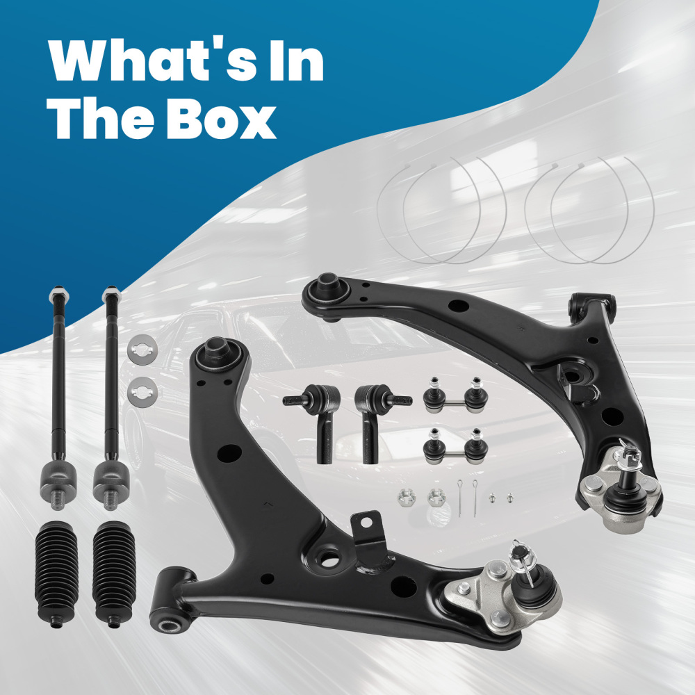 12x Front Lower Control Arm Ball Joints Tie Rods For 1998 - 2002 compatible for Chevrolet Prizm