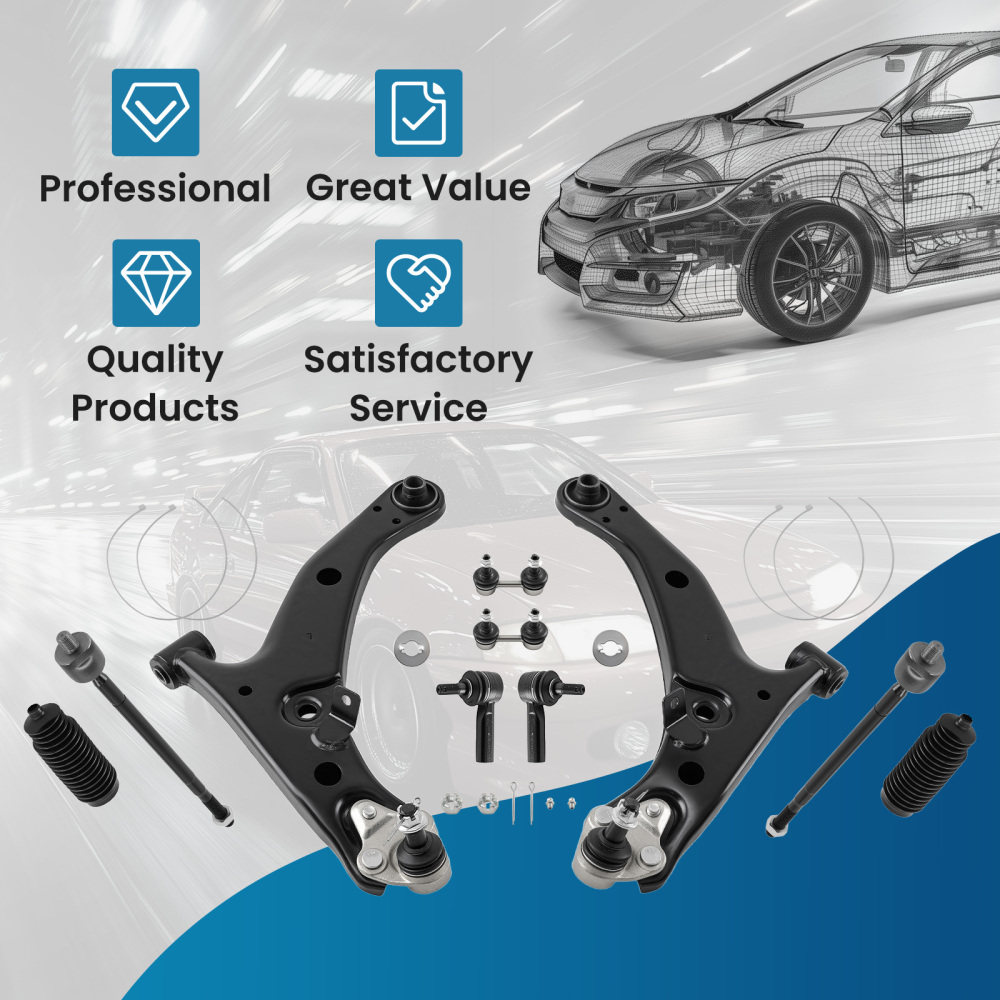 12x Front Lower Control Arm Ball Joints Tie Rods For 1998 - 2002 compatible for Chevrolet Prizm