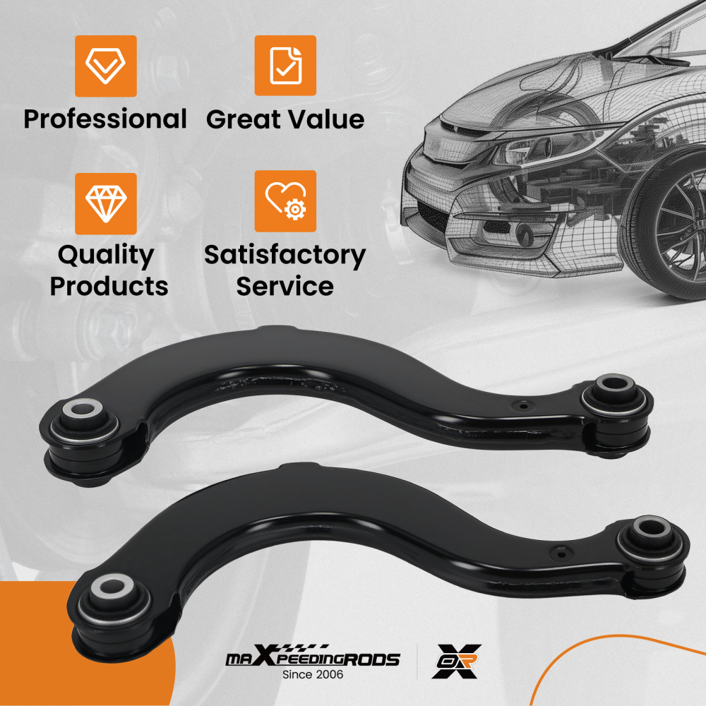 Pair Rear Upper Suspension Control Arms compatible for Audi Q3 TTS Quattro compatible for Volkswagen Eos