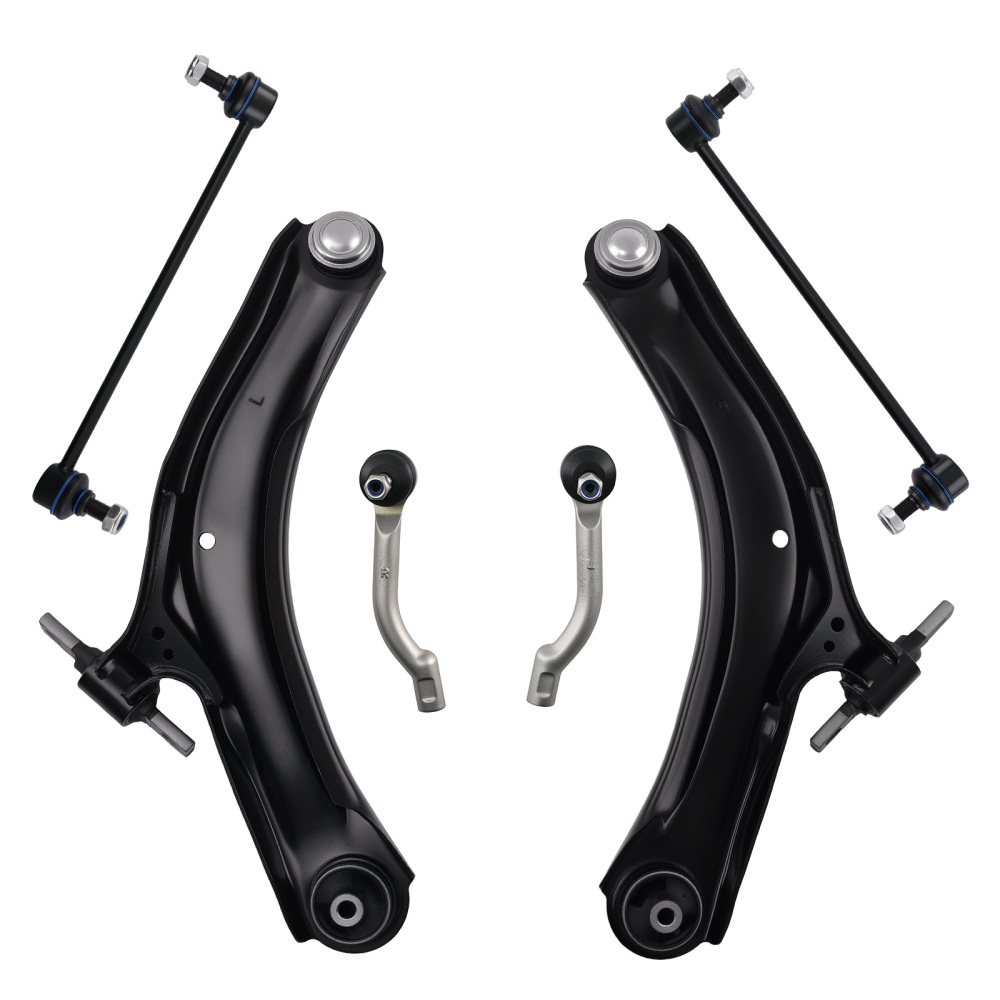 6PCS FRONT LOWER WISHBONES ARMS DROP LINKS TRACK ROD ENDS compatible for NISSAN QASHQAI J10