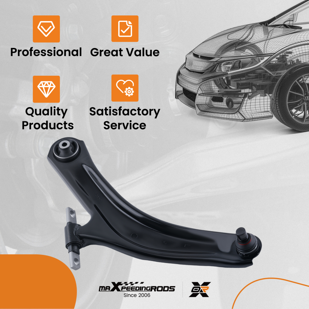 BRACCIO DI CONTROLLO ANTERIORE INFERIORE SINISTRO compatibile per NISSAN QASHQAI X-TRAIL T31