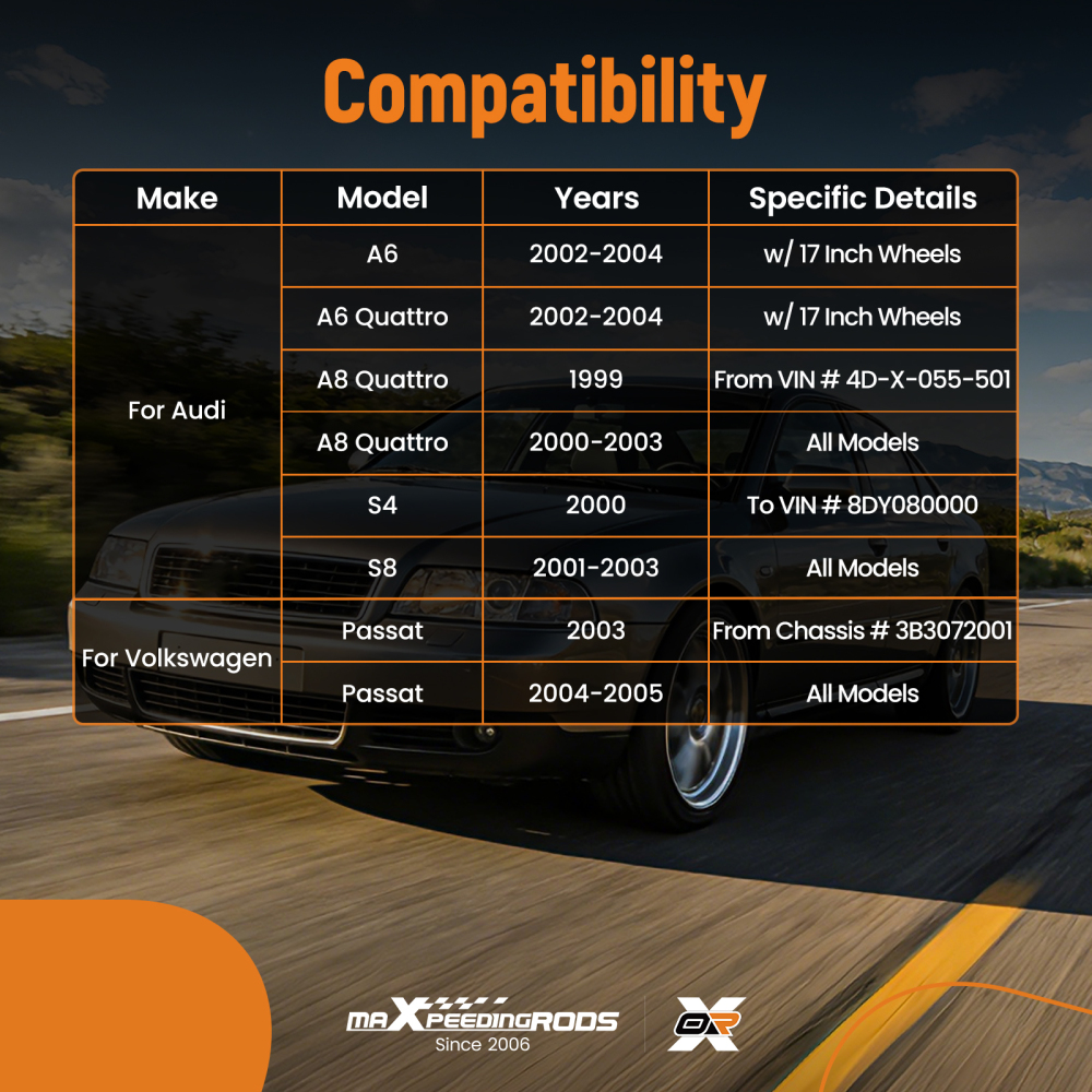 Control ArmBall Joint Assembly compatible for Audi A6/A8 Quattro compatible for VW Passat K80556