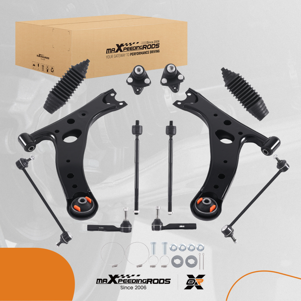 12x Front Lower Control Arm Ball Joint Tie Rod compatible for Toyota RAV4 2001-2005 K640212