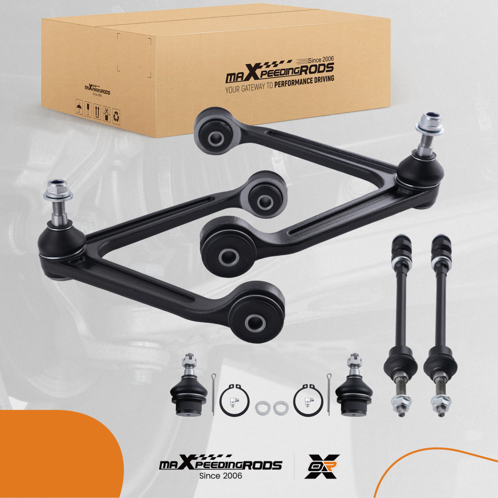 6x 4WD Front Upper Control Arm Ball Joint Sway Bar for 2002-2005 compatible for Dodge Ram 1500