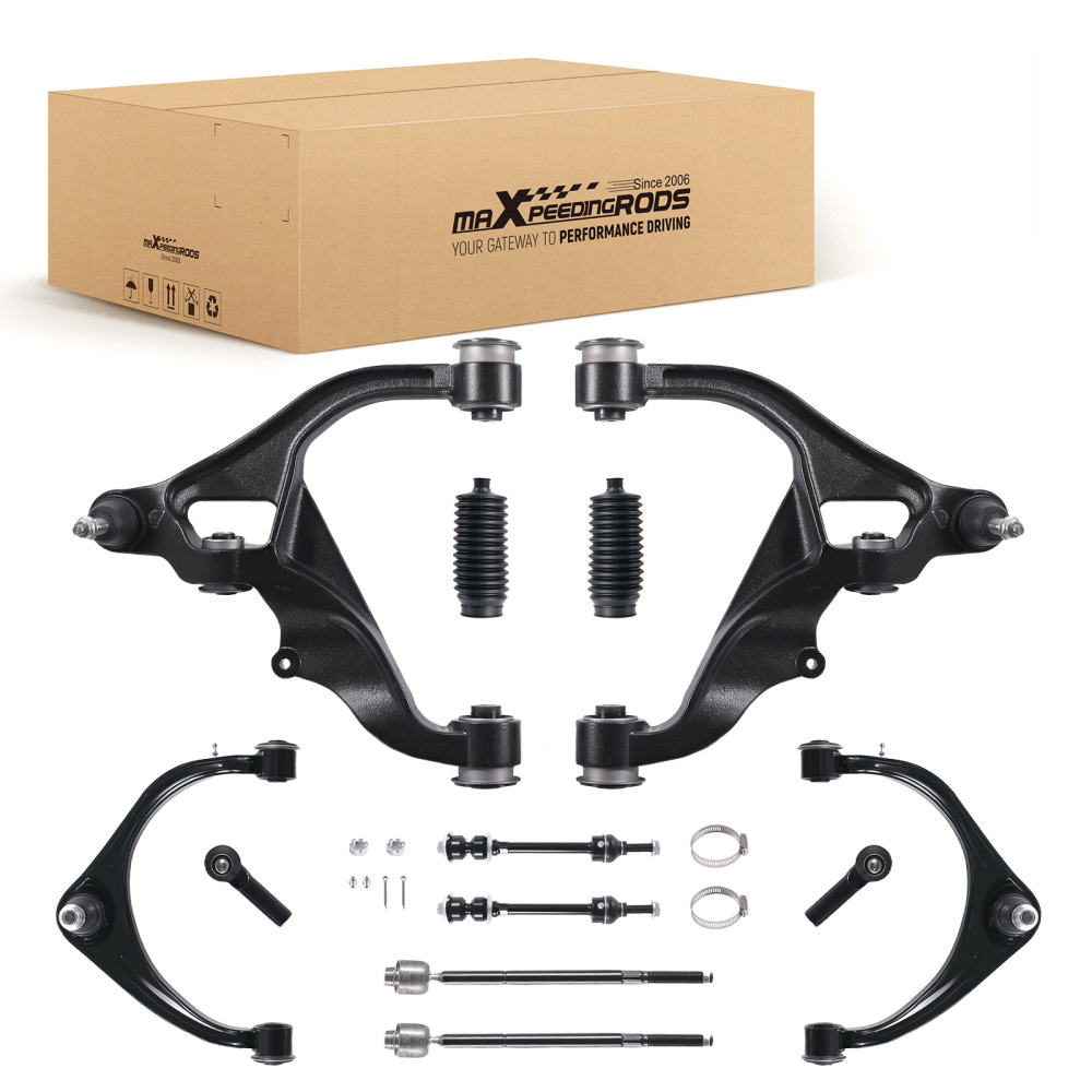 4WD Front Upper Lower Control Arms Sway Bars Tierod for 2009-2012 compatible for Dodge Ram 1500