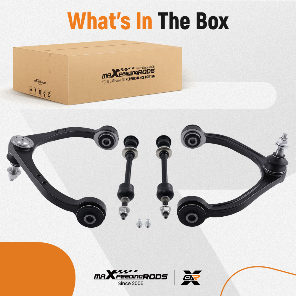 4x Front Upper Control Arms Sway Bars for 2005-10 compatible for Dodge Dakota compatible for Mitsubishi Raider